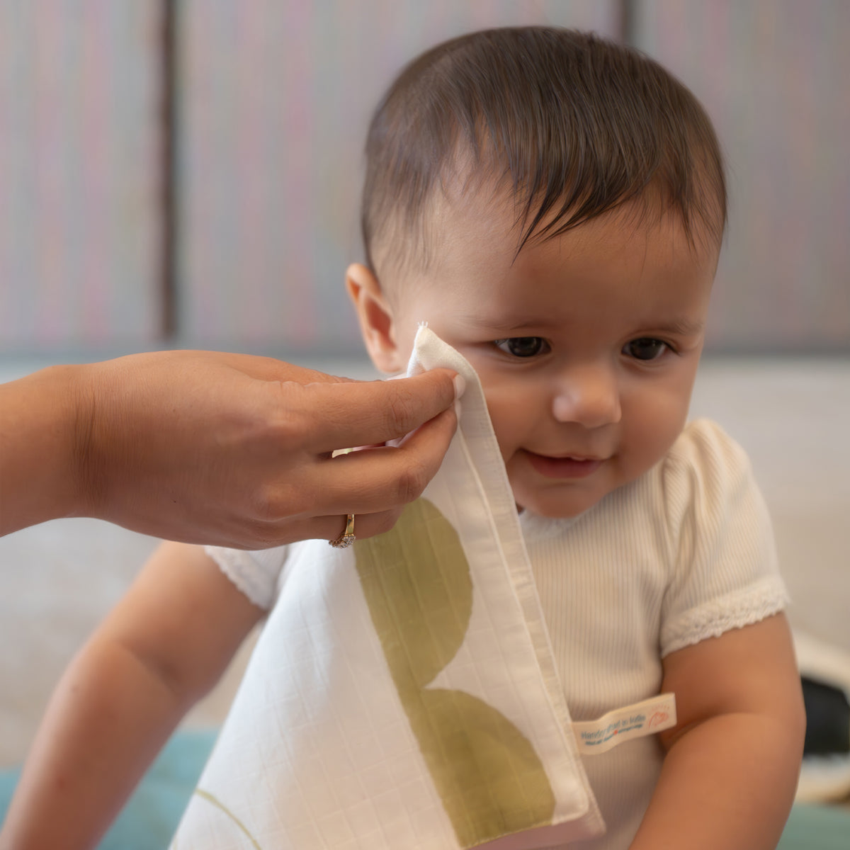 Baby Wash Cloth | Organic Muslin | Circus Peach | Set of 2