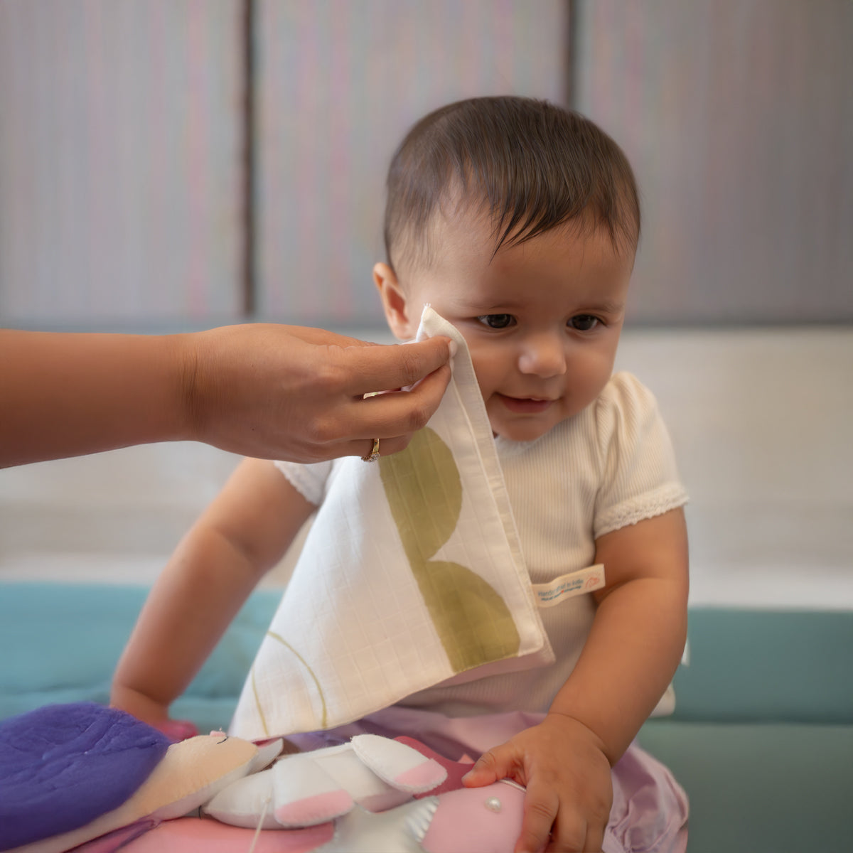 Organic Muslin Small Wash Cloth/Face Napkin - Half Moon