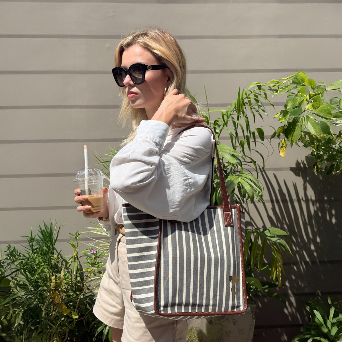 Retro Stripe Work Tote