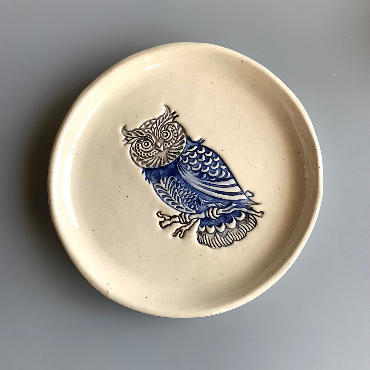 Owl Plate | Handmade Hand painted Ceramic