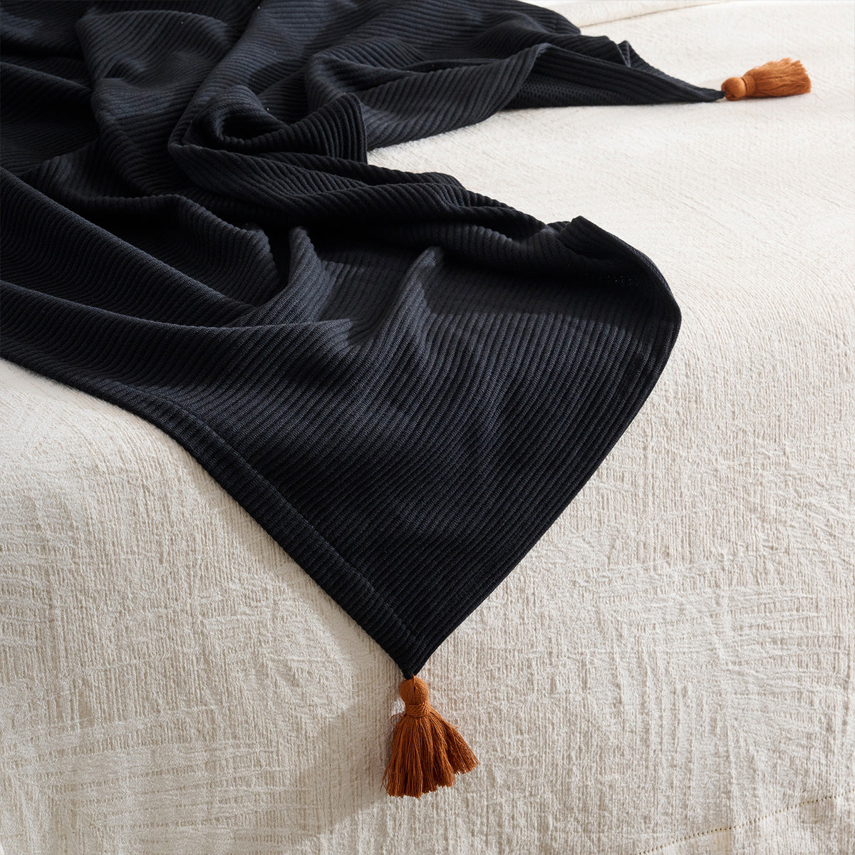 Pepper Plume  | Cotton Bamboo | Cord Rib | Throw