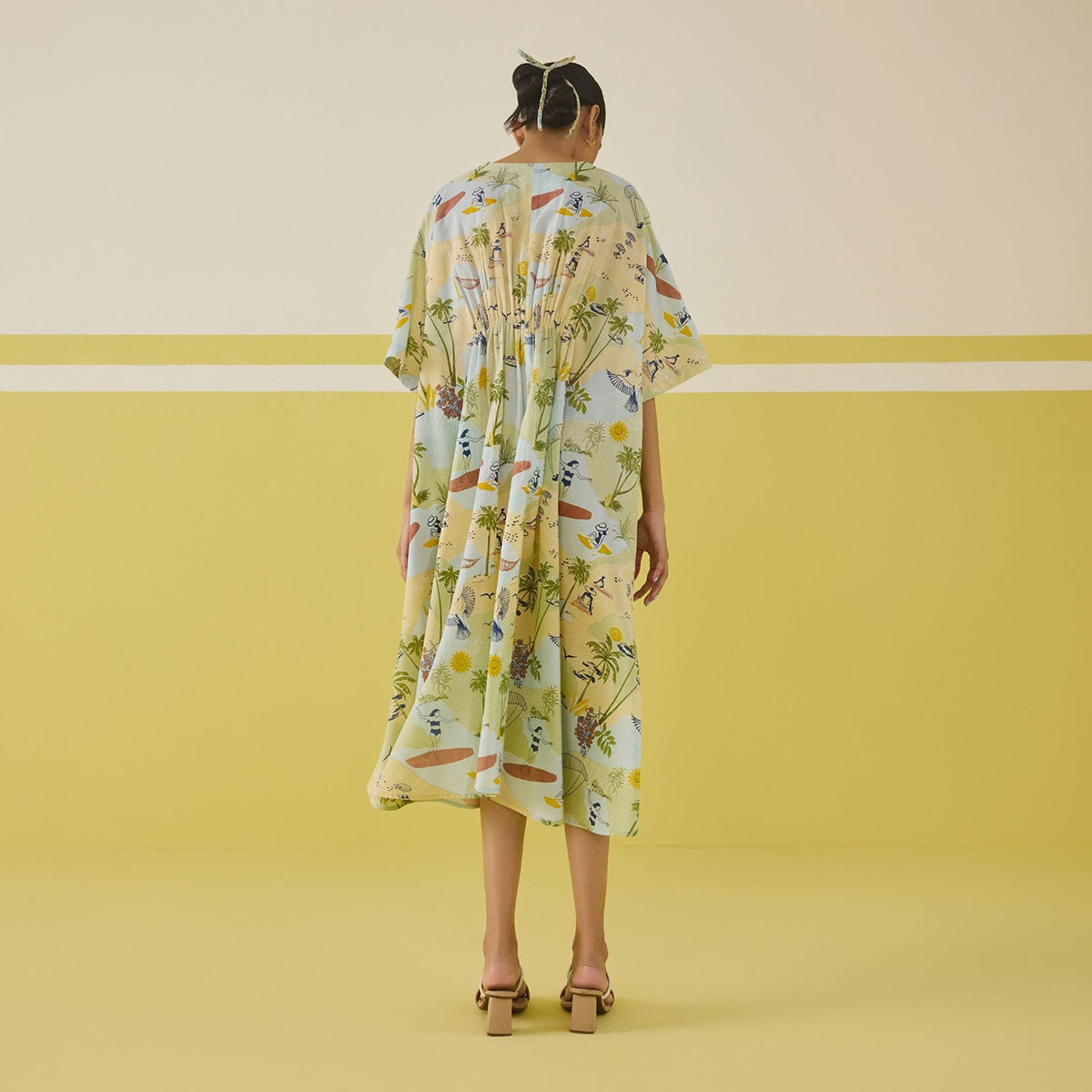 Palmy Summer Lyocell Kaftan Dress