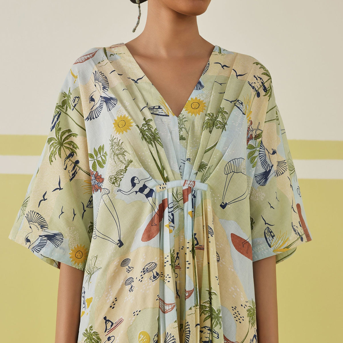 Palmy Summer Lyocell Kaftan Dress