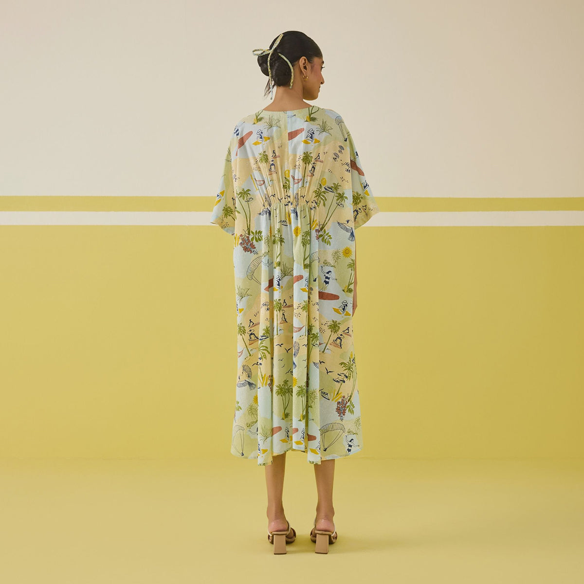 Palmy Summer Lyocell Kaftan Dress