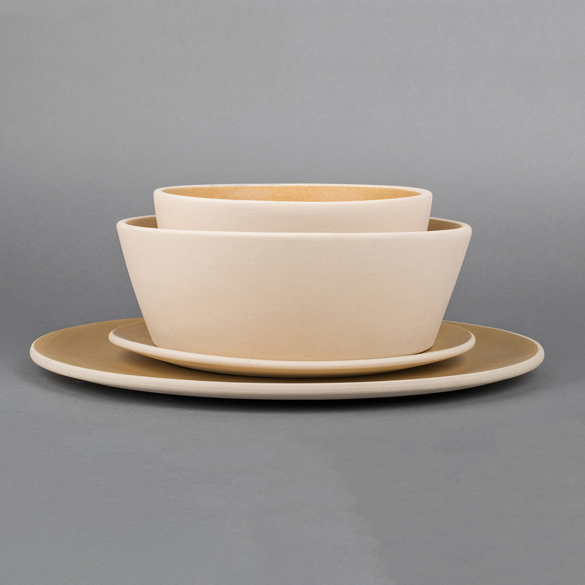 Ceramic Plates | Yellow | Set of 2