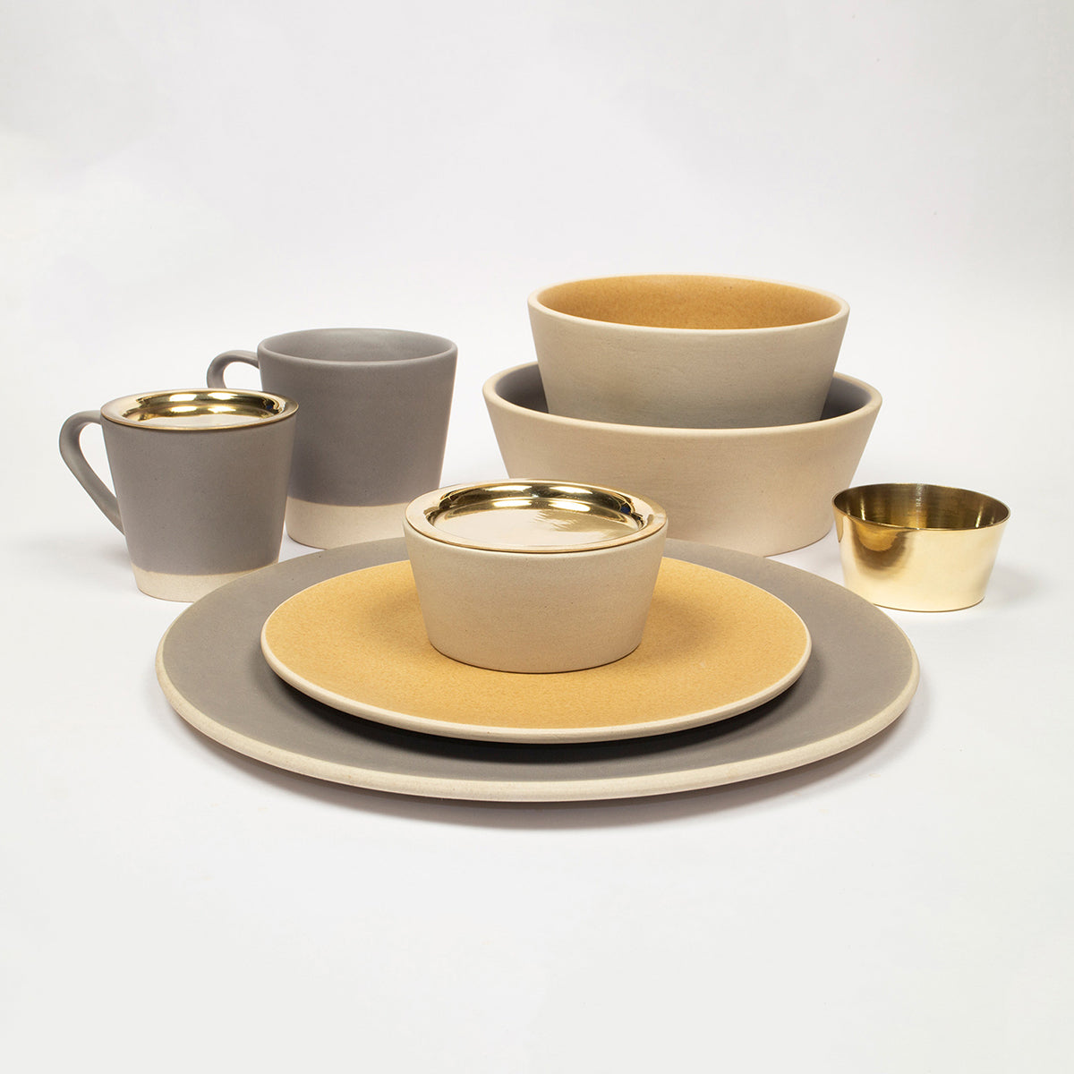 Ceramic Plates | Yellow | Set of 2