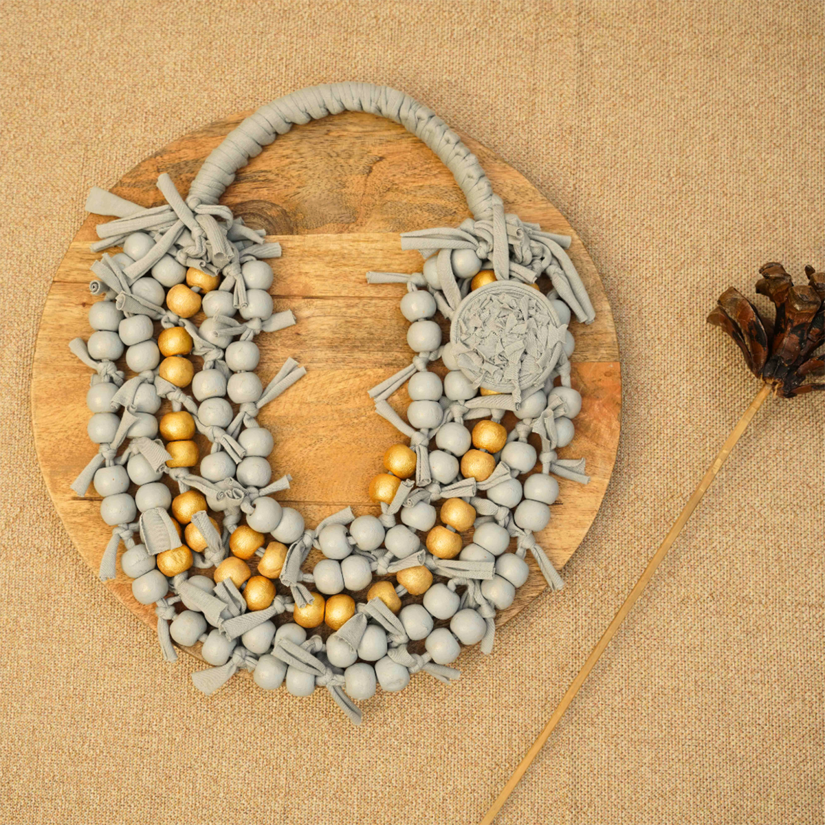 Boho Statement Handmade Fabric Necklace