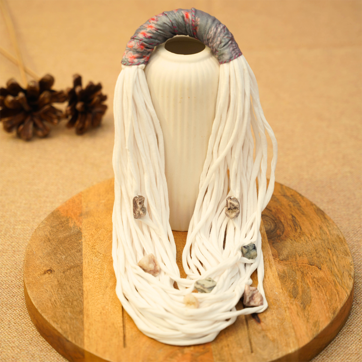 Arty Whitey Handmade Fabric Necklace