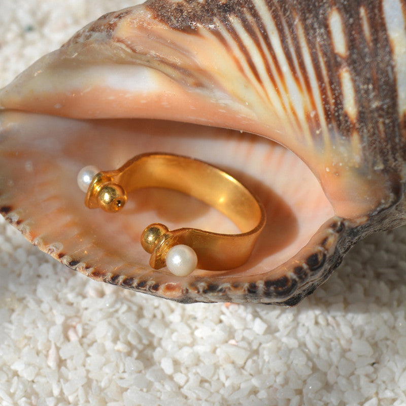 Shell Pearl Ring | Gold Plated