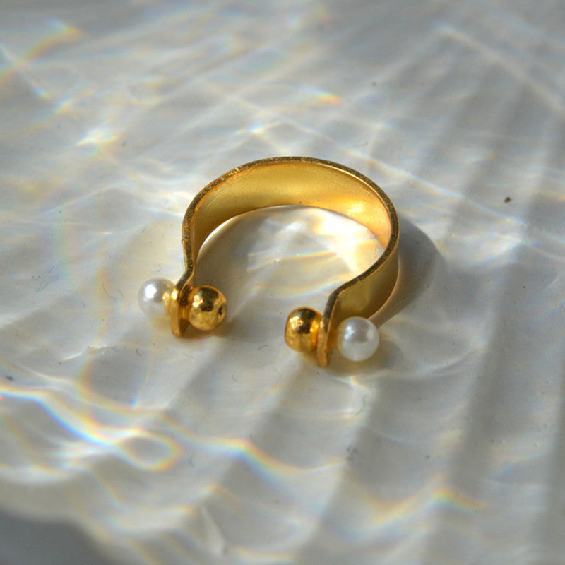 Shell Pearl Ring | Gold Plated