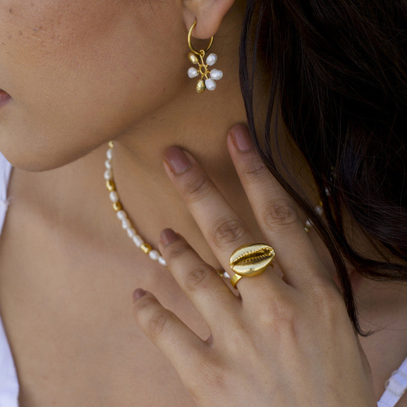 Cowrie Ring | Gold Plated