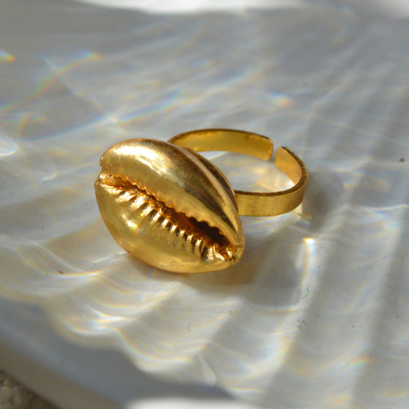 Cowrie Ring | Gold Plated