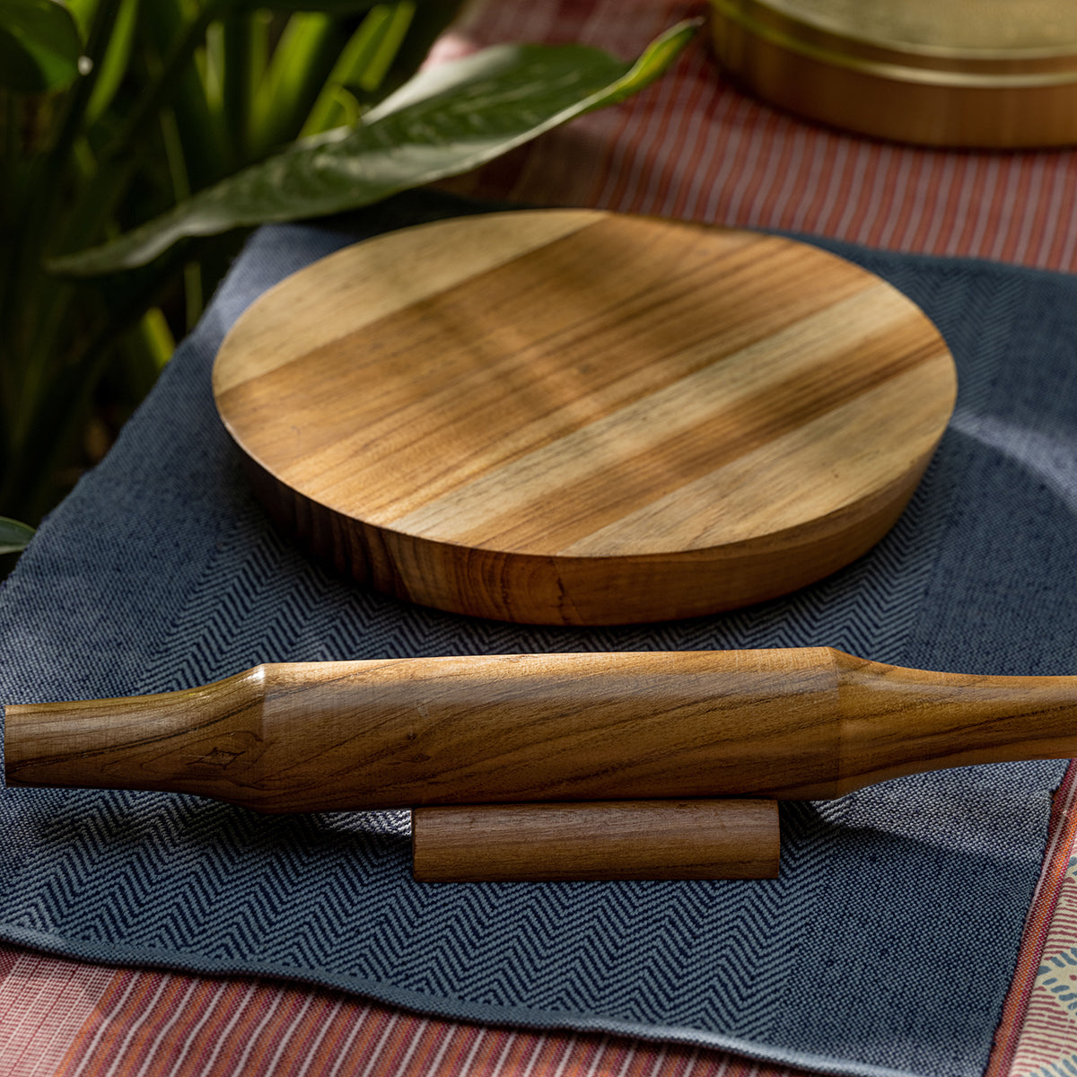 Wooden Rolling Pin and Board