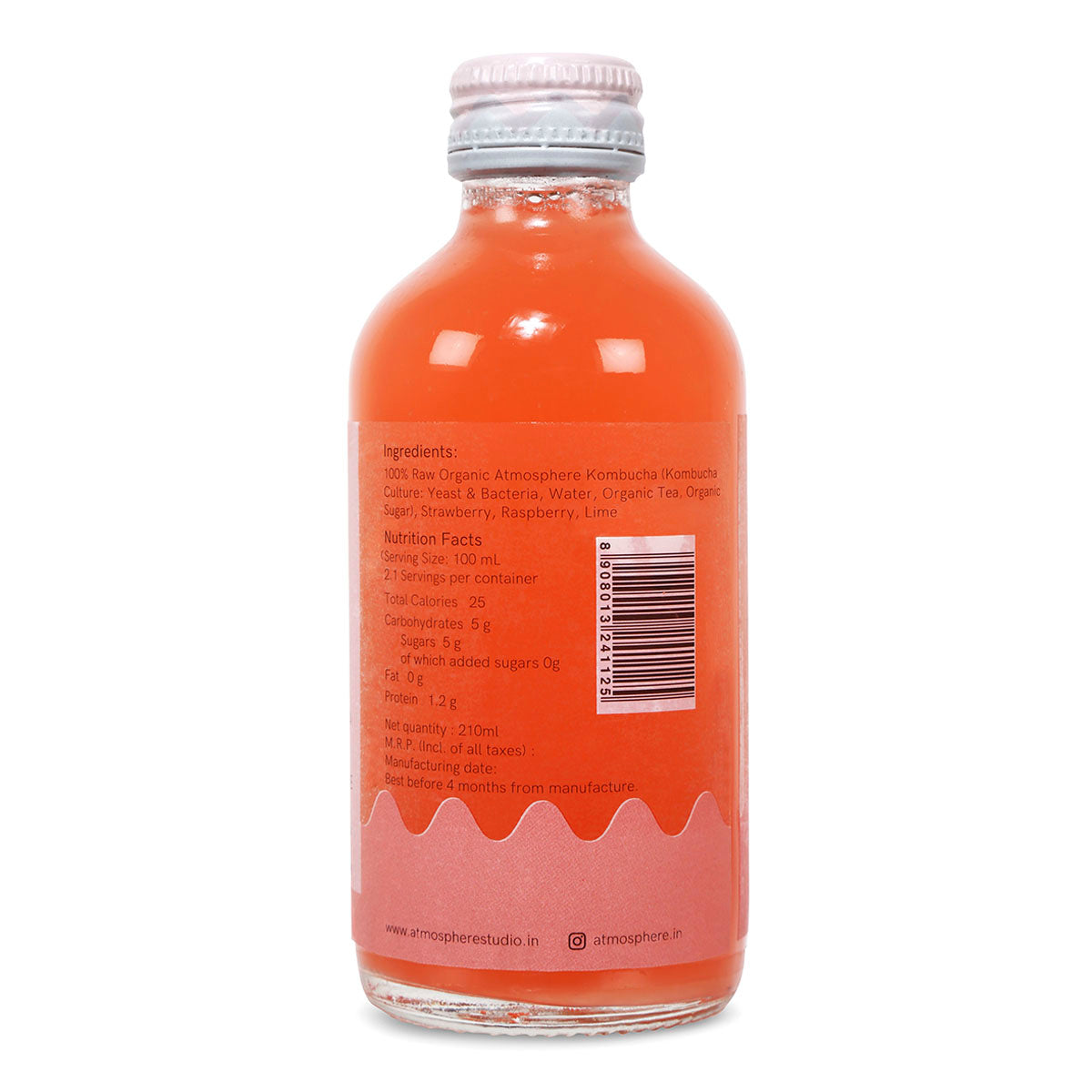 Raspberry Kombucha | 210ml | Pack of 1