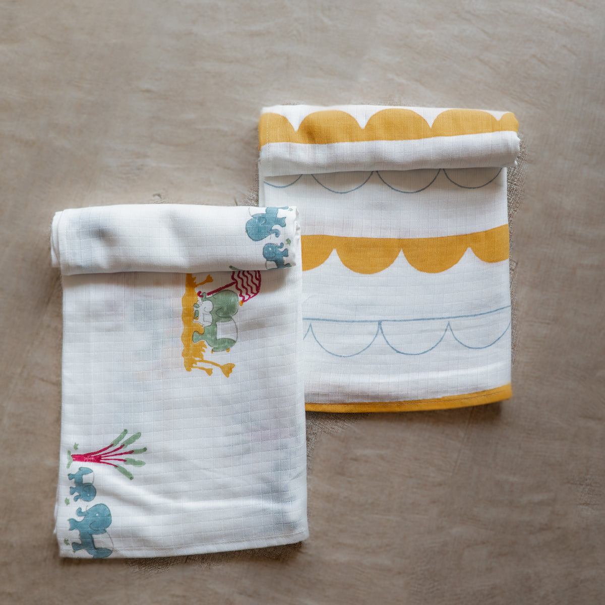 Organic Muslin Baby Swaddle Set - Elle | Set of 2