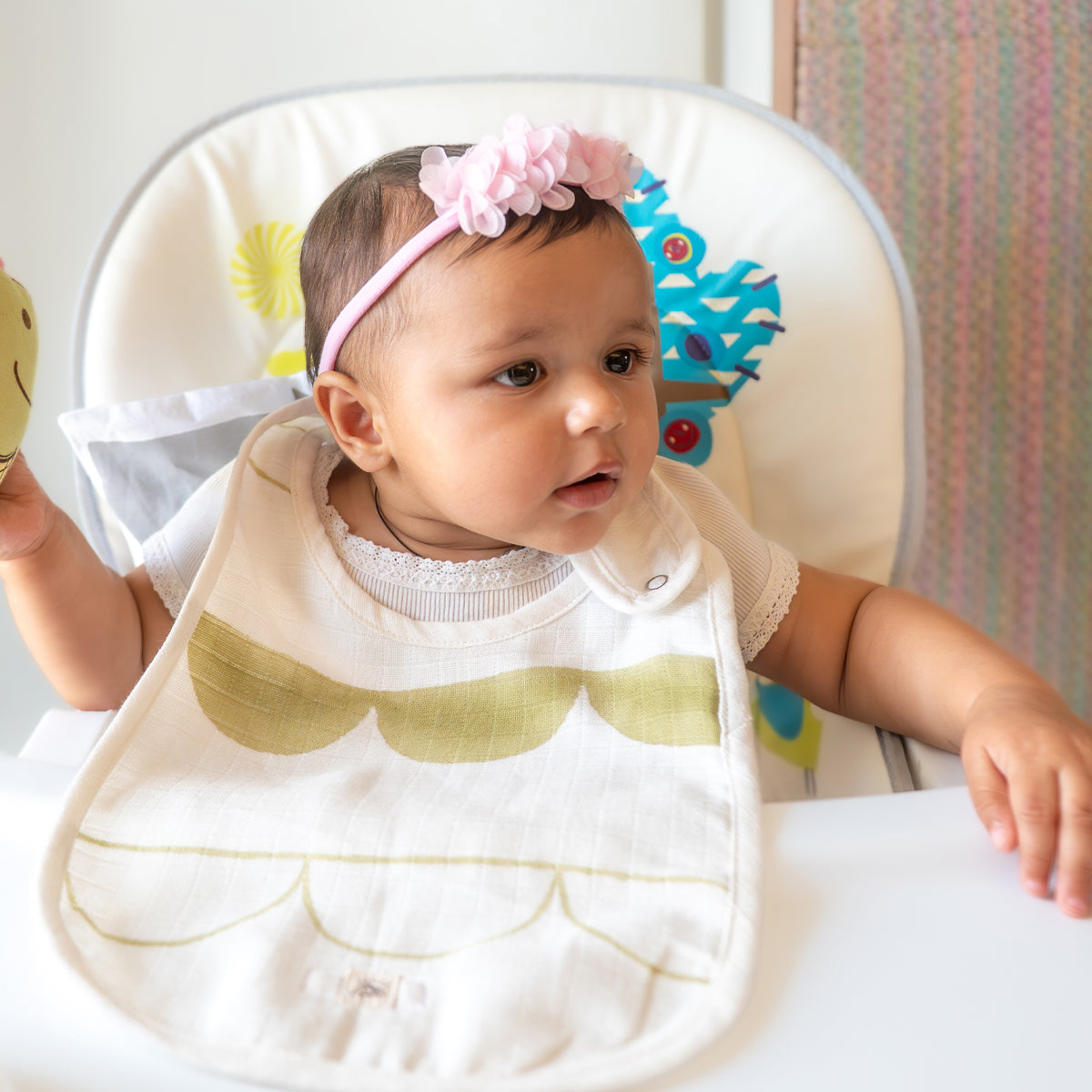 Organic Muslin Baby Bib - Elle | Multi