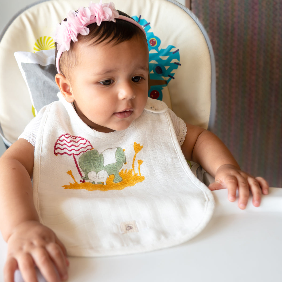 Organic Muslin Baby Bib - Elle | Multi