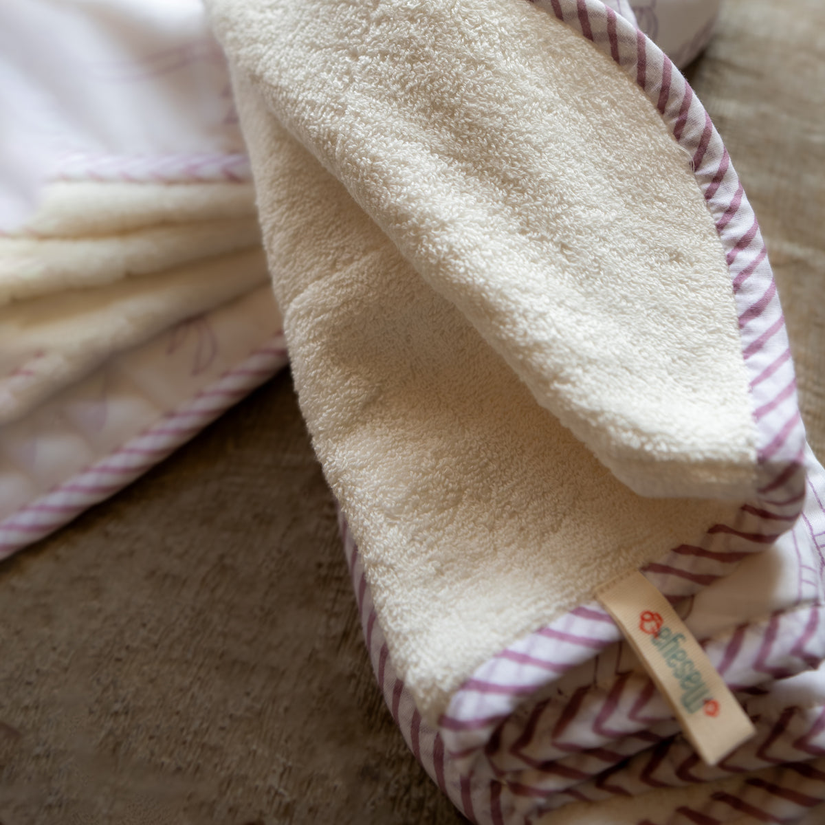 Baby Hooded Towel | Pure Cotton Terry - Tree | Purple