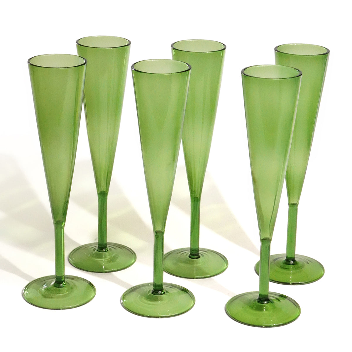 Gleam Champagne Flute (Set of 6) - Green