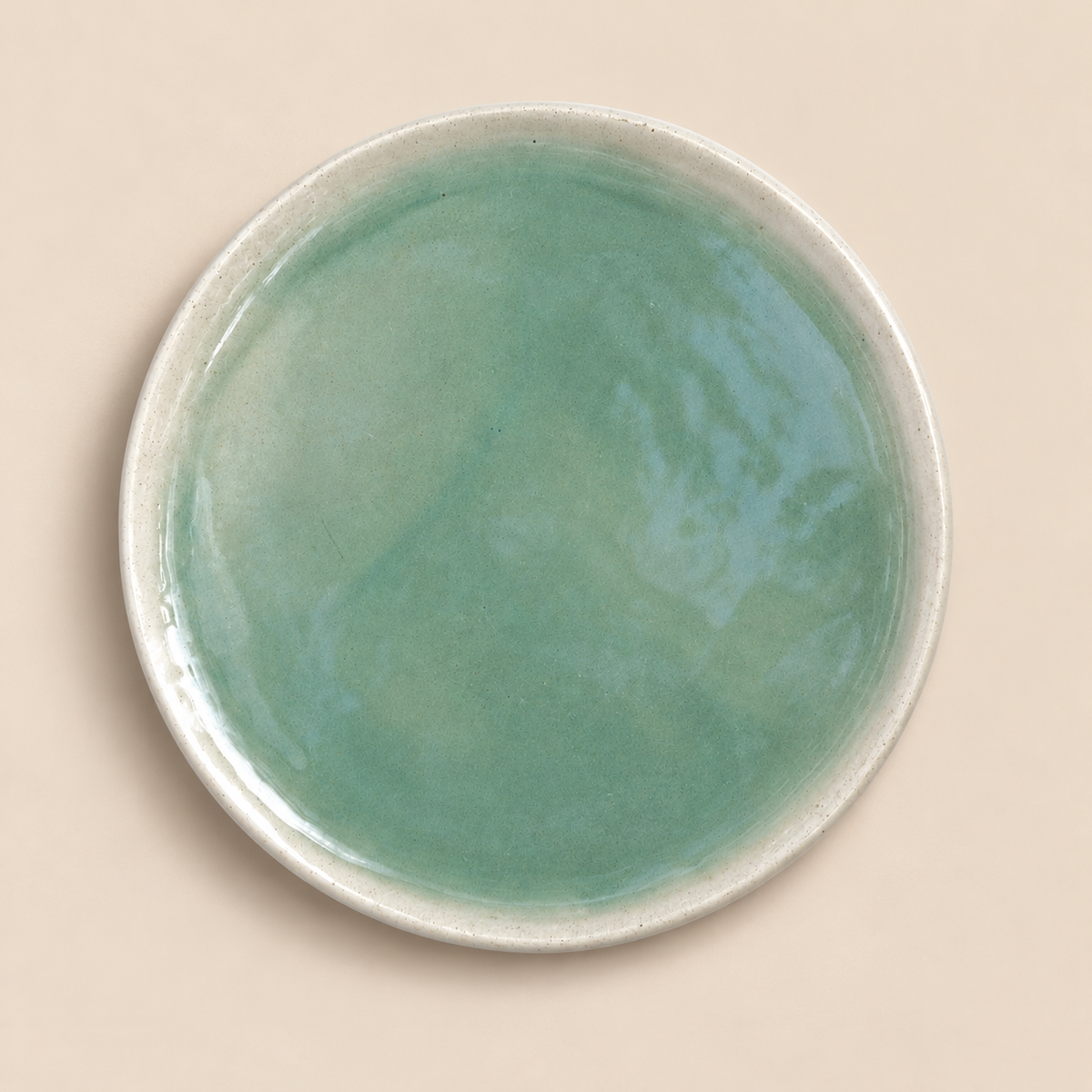 Bloom Plate - Green & Ivory