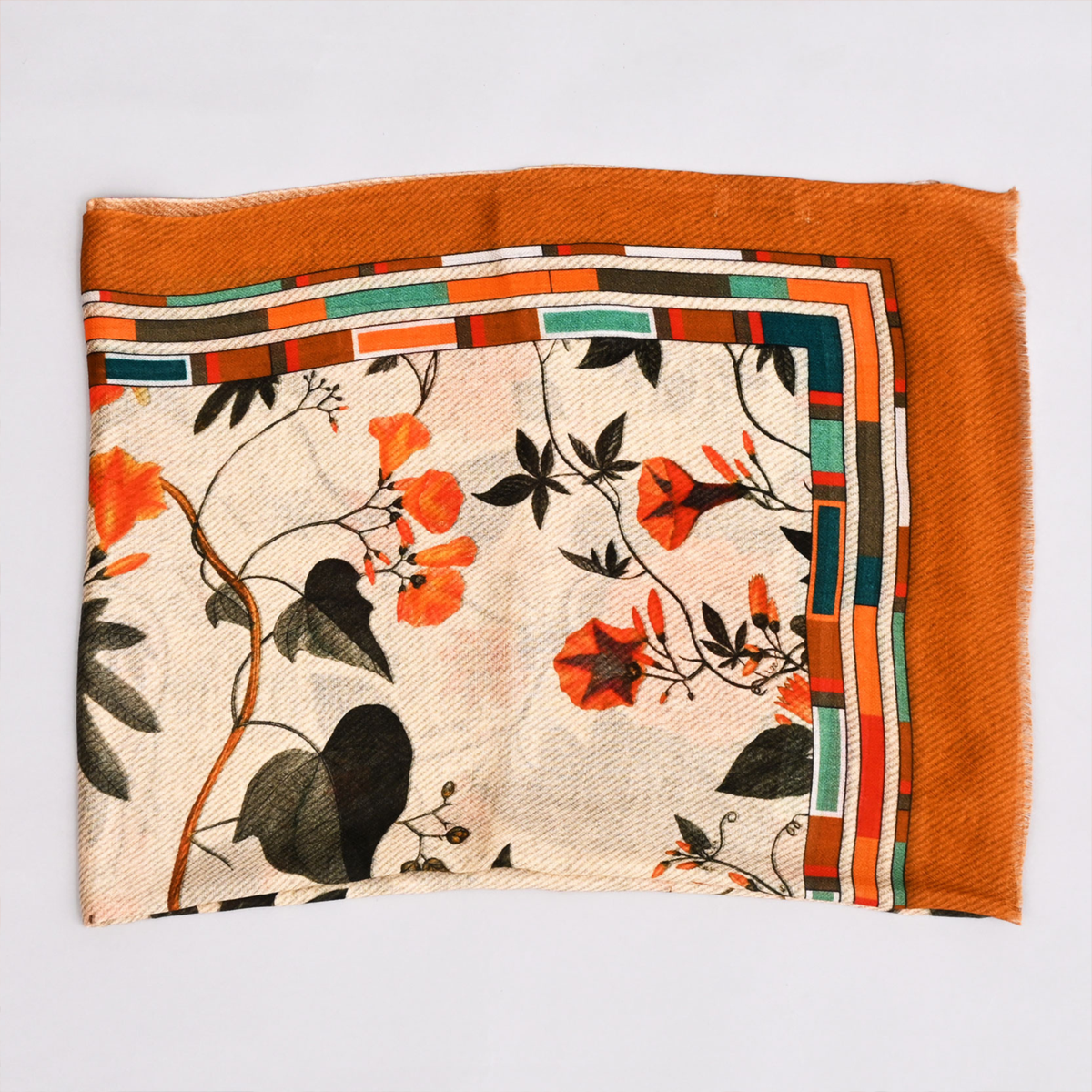 The Scarlet Bloom Bamboo Modal Stole (Brown)
