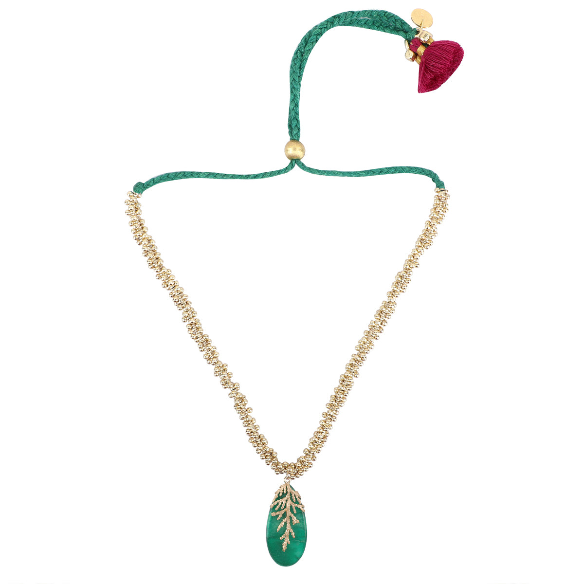 Leaf Stone Beaded Choker