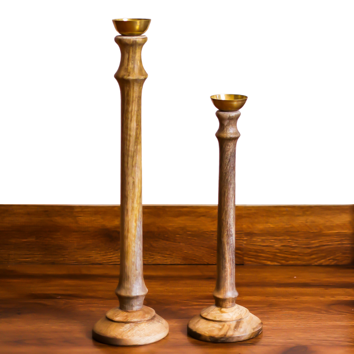 White Wood Candlestands