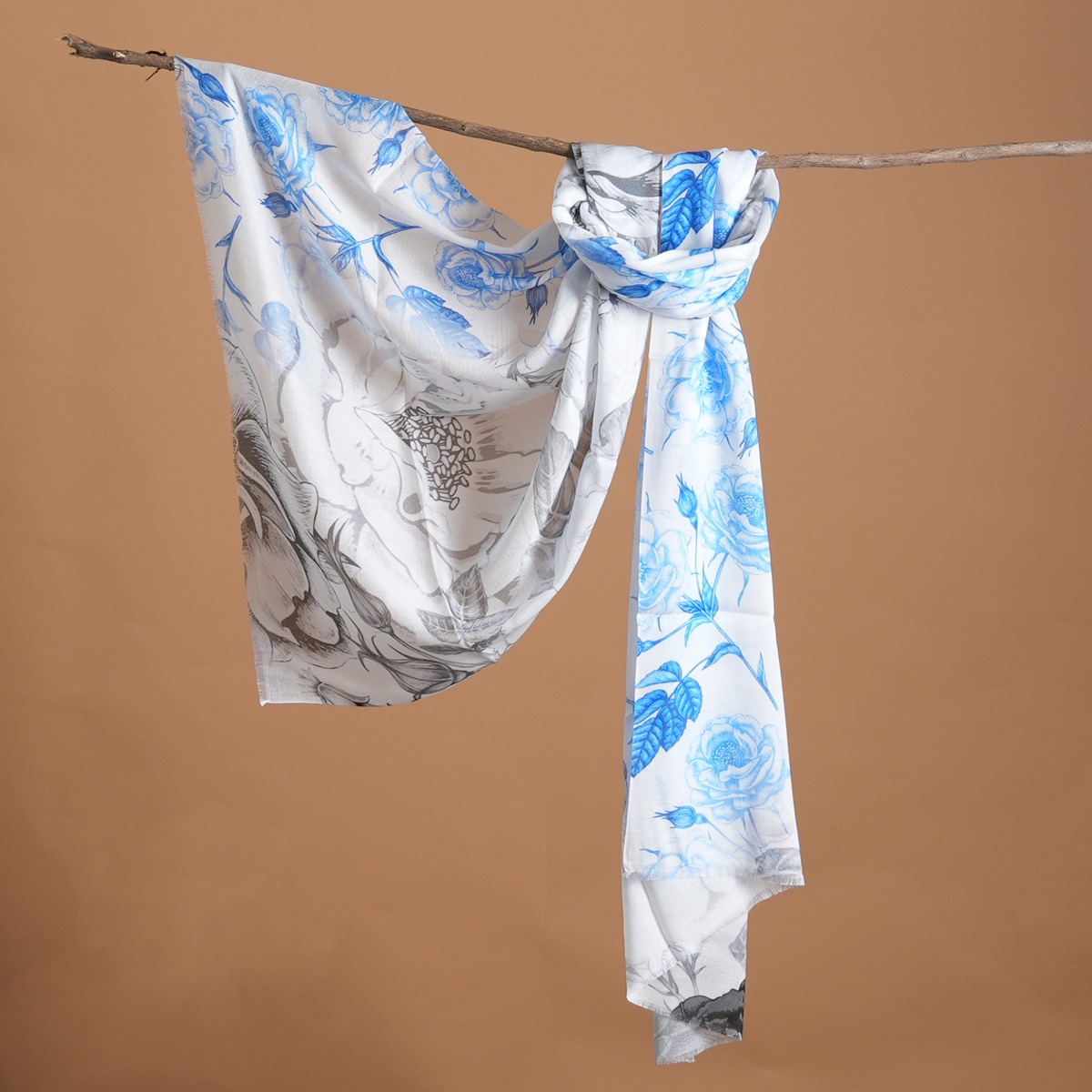 Frosted Petals Bamboo Modal Stole