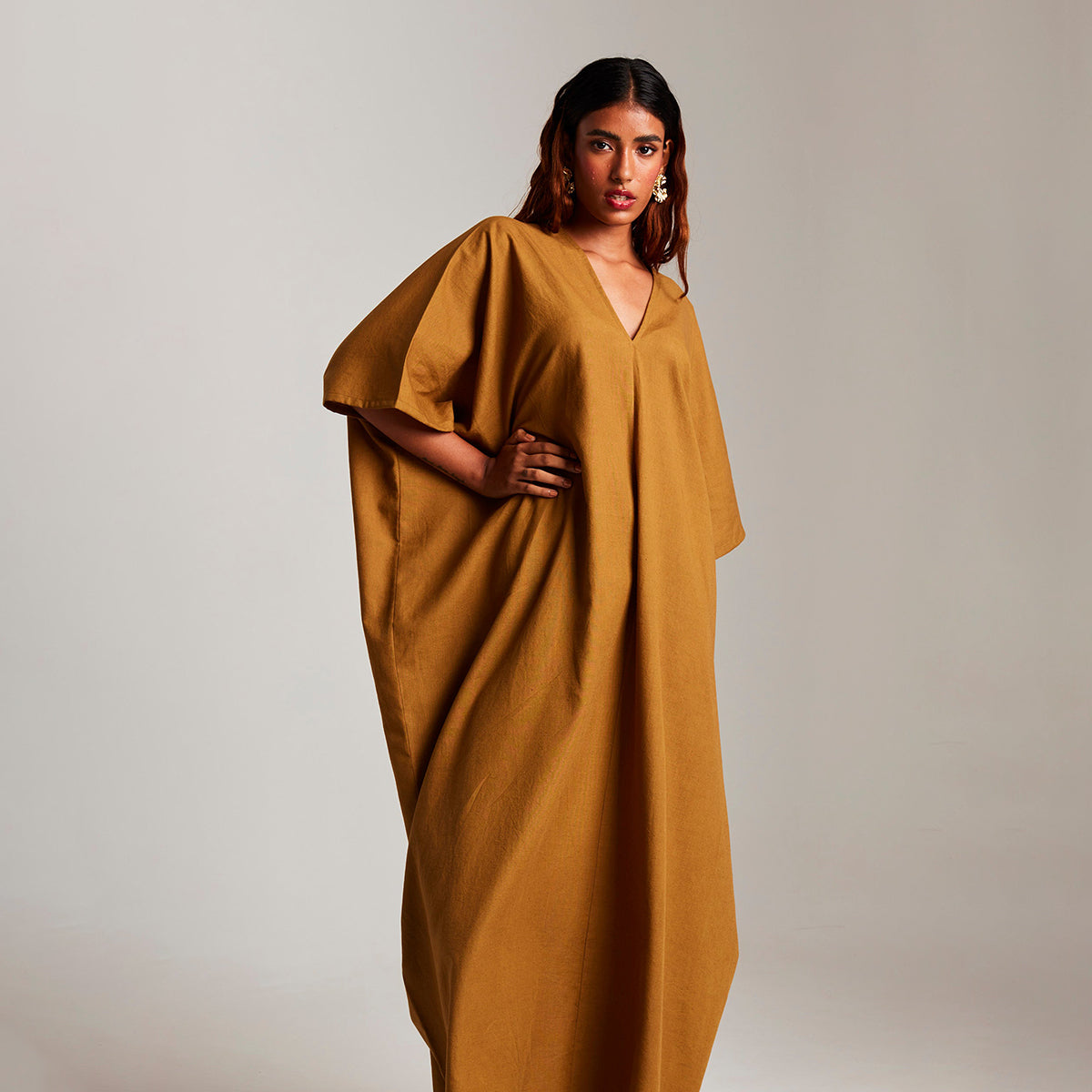 Olive Co-Linen Classic Kaftan