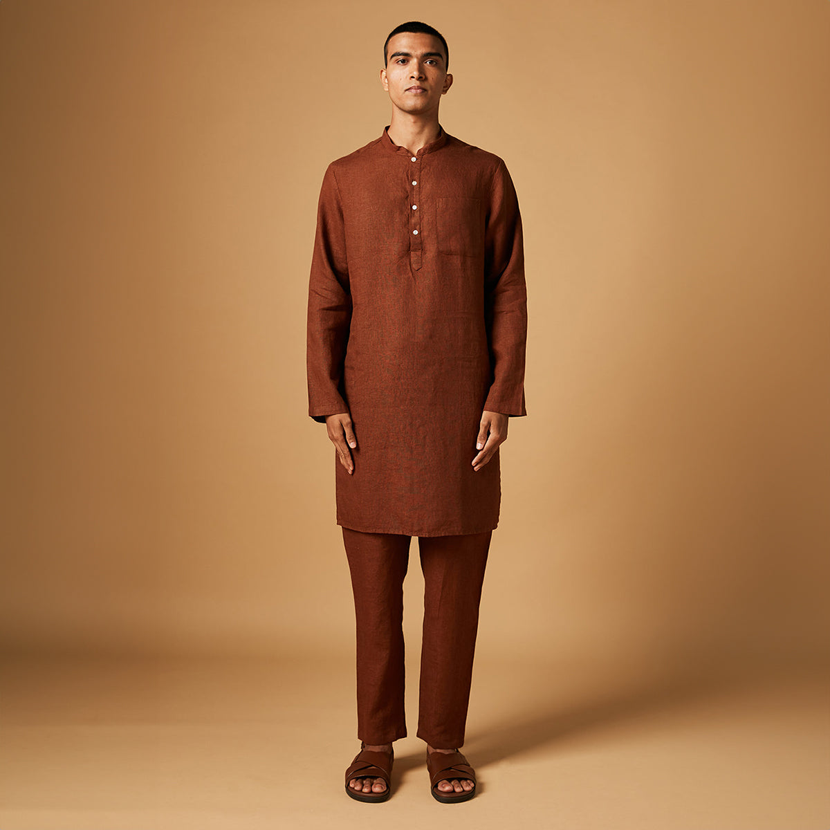 Cinnamon Linen Men's Kurta Set