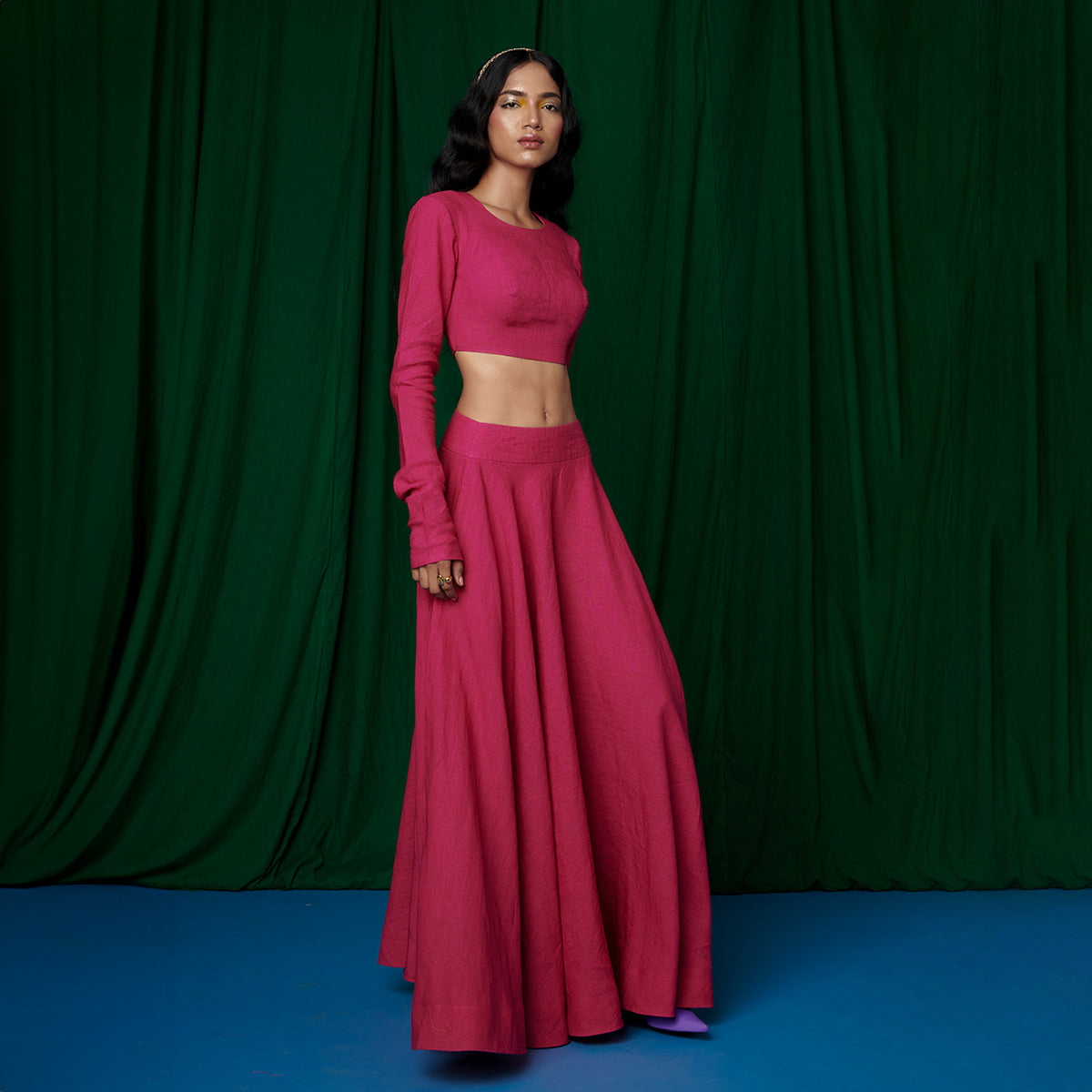 Rani Linen Crop Top and Ghera Skirt