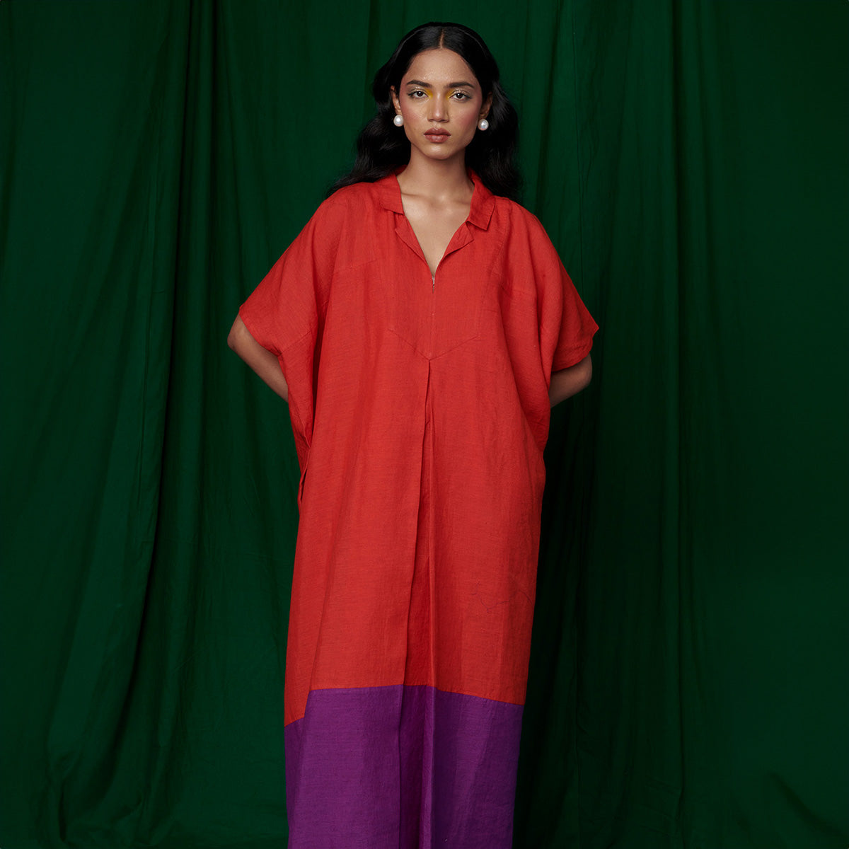 Kumkum Linen Kaftan Dress