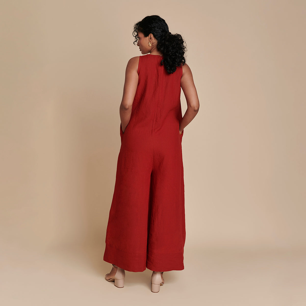 Anaar Linen Flared Jumpsuit