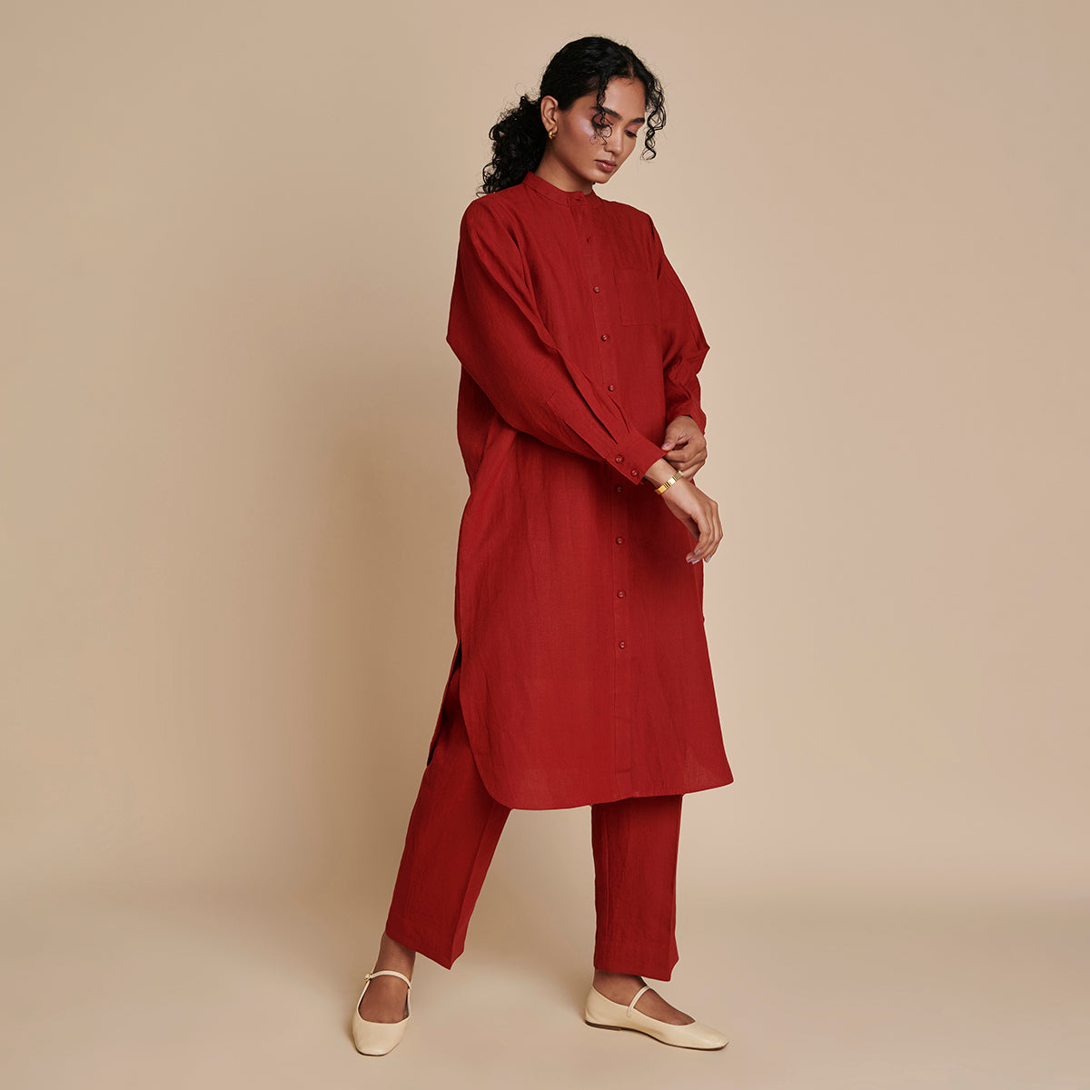 Anaar Linen Shirt Dress