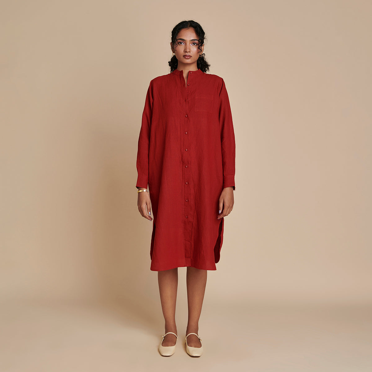 Anaar Linen Shirt Dress