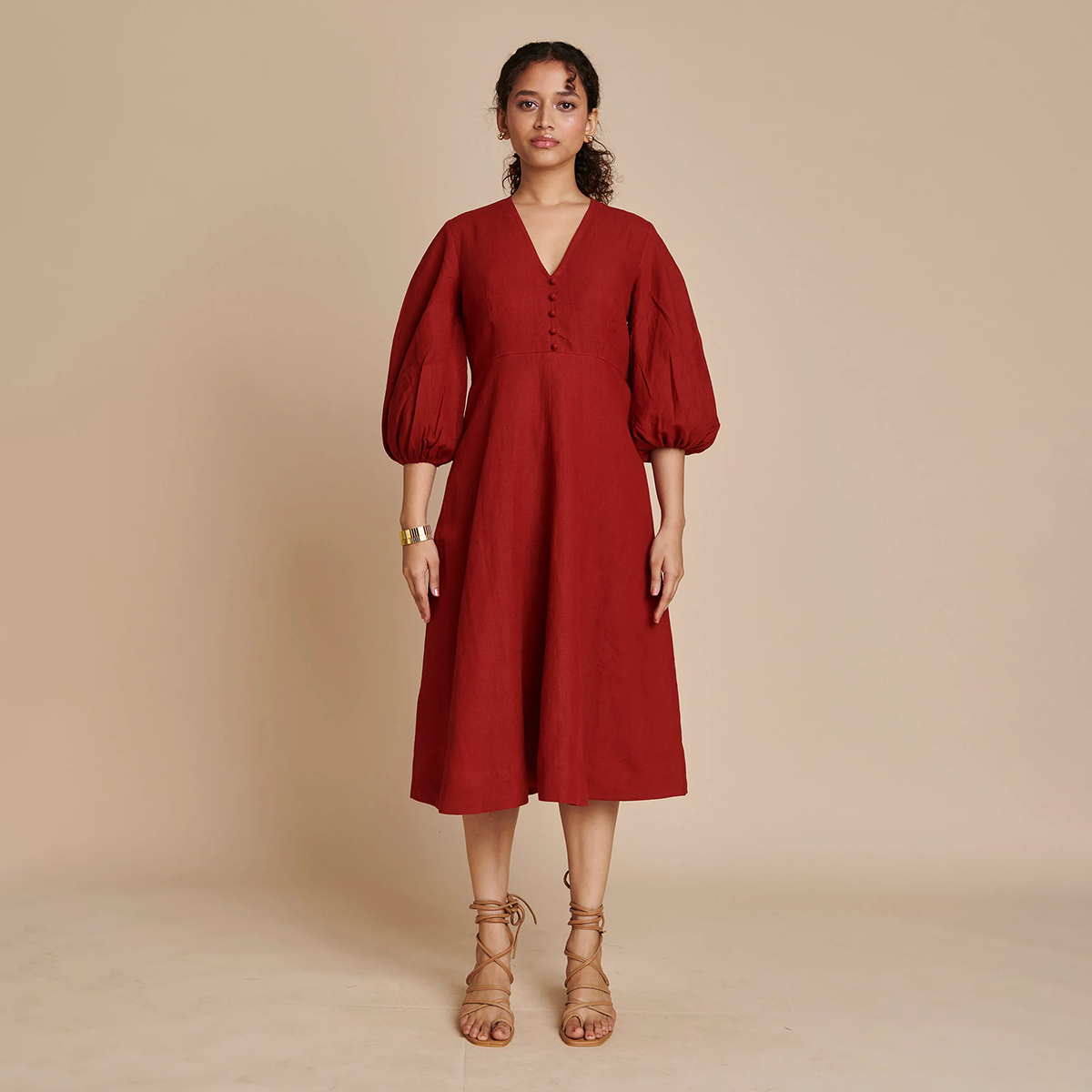 Anaar Linen Billow Dress