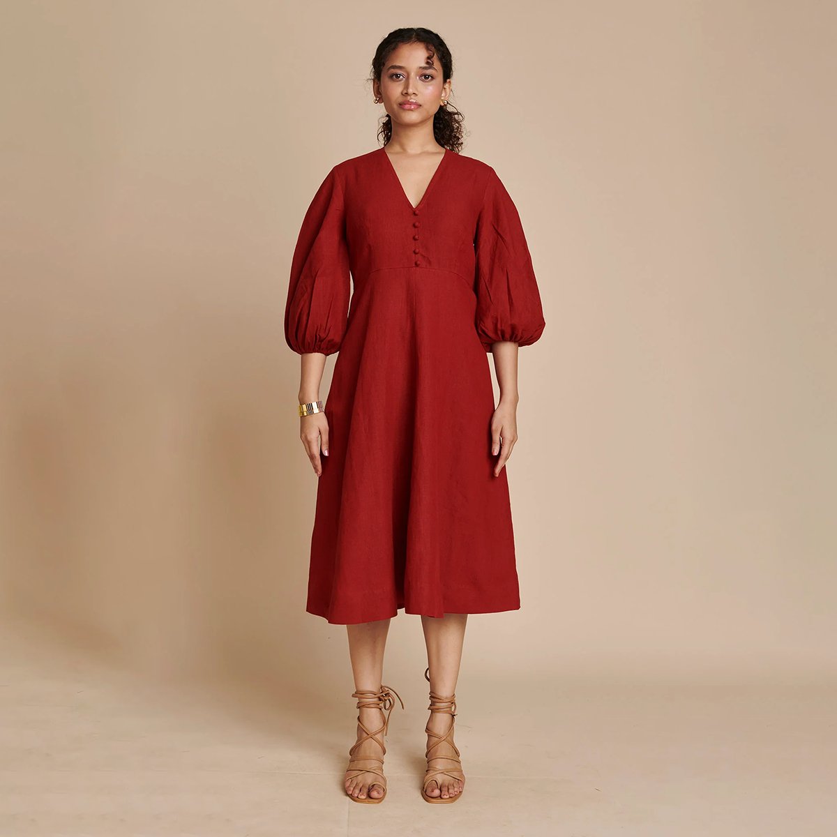 Anaar Linen Billow Dress