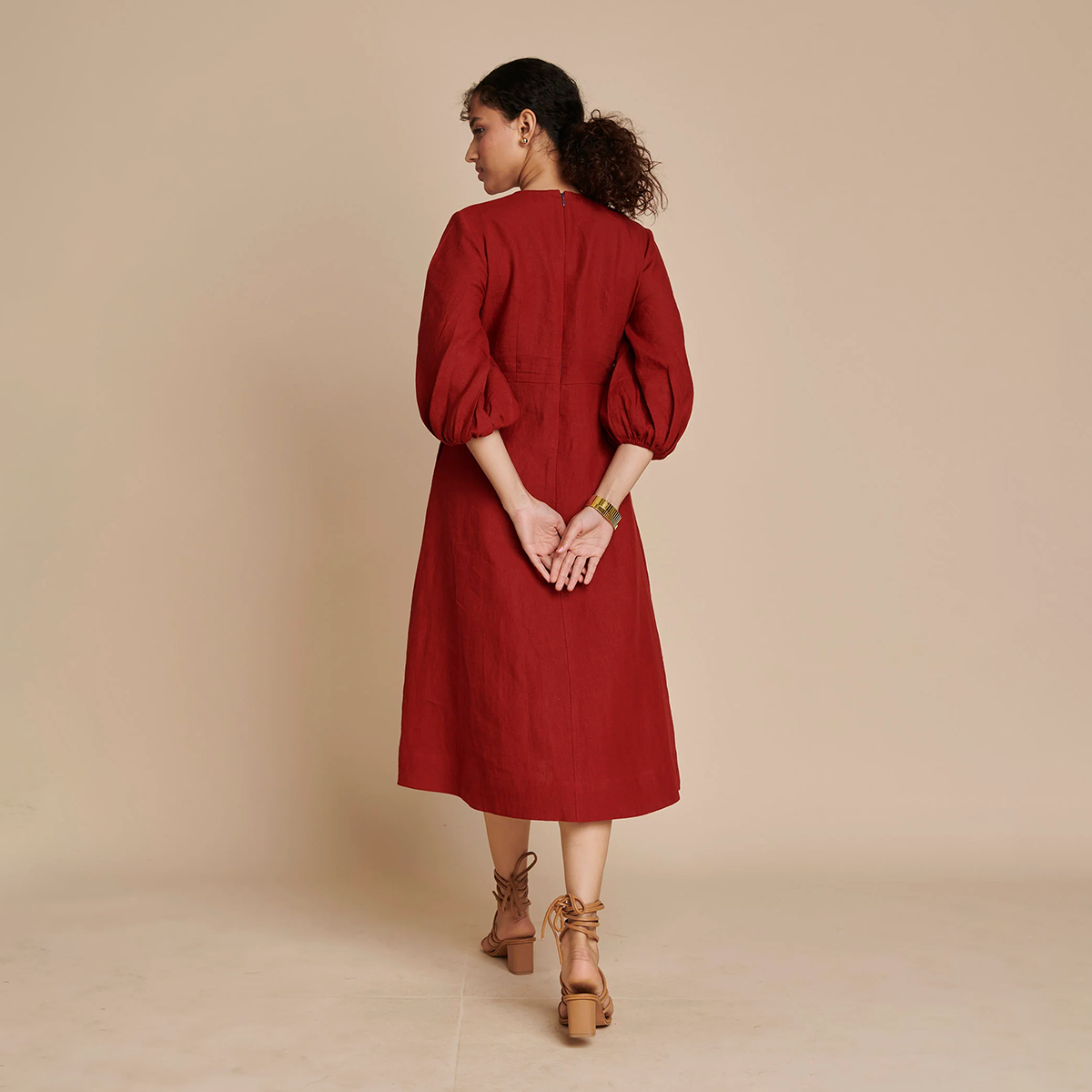 Anaar Linen Billow Dress