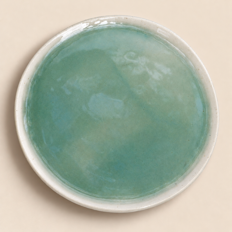 Meadow Plate - Green & Ivory