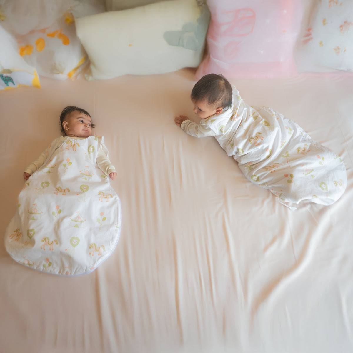 Pure Cotton Sleeping Bag for Baby - Circus | Peach