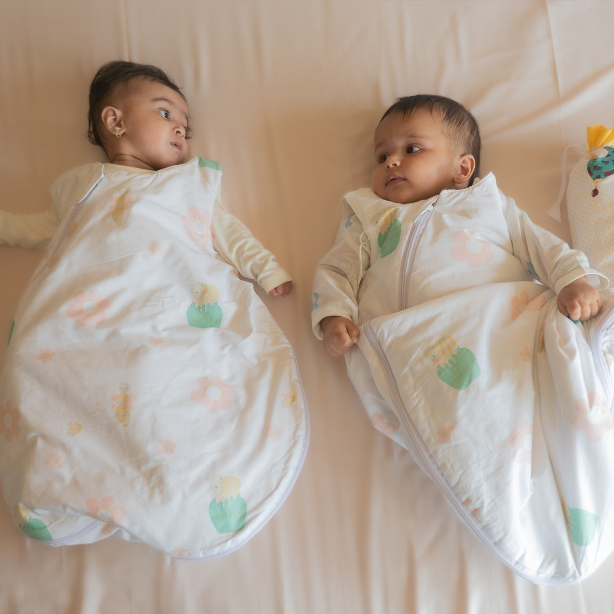 Pure Cotton Sleeping Bag for Baby - Bee | Pastel