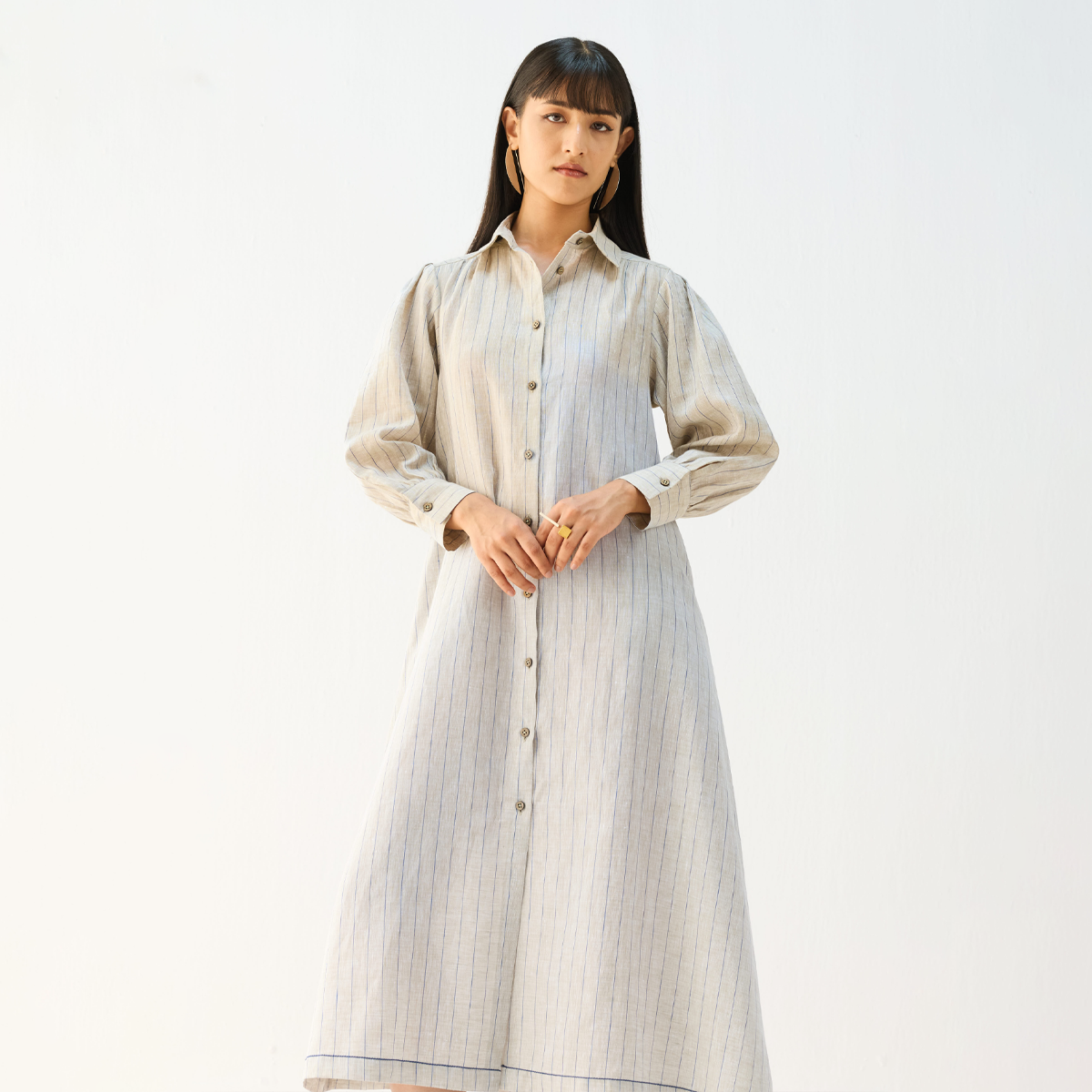 Soft Power Linen Shirt Dress
