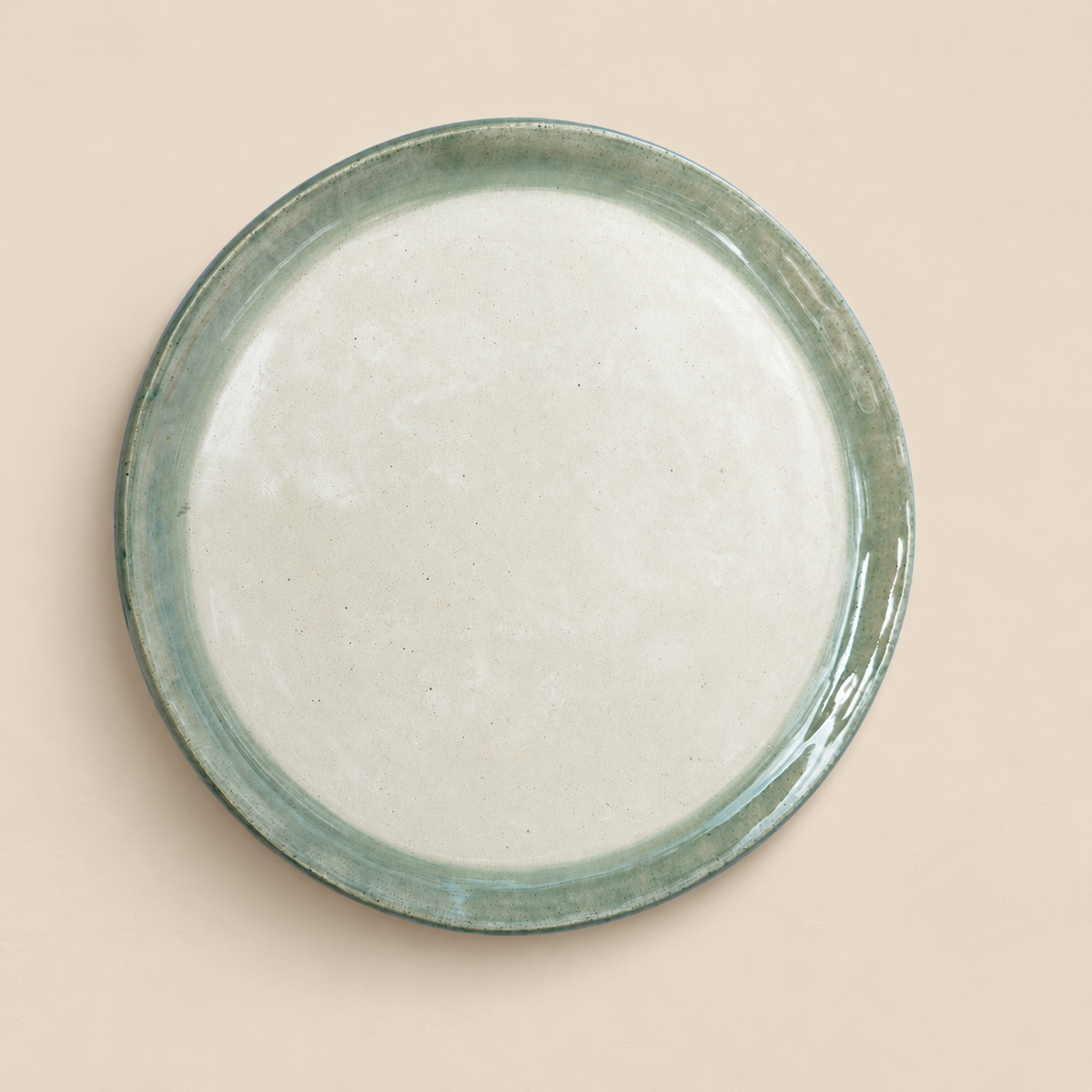Petal Plate - Green & Ivory