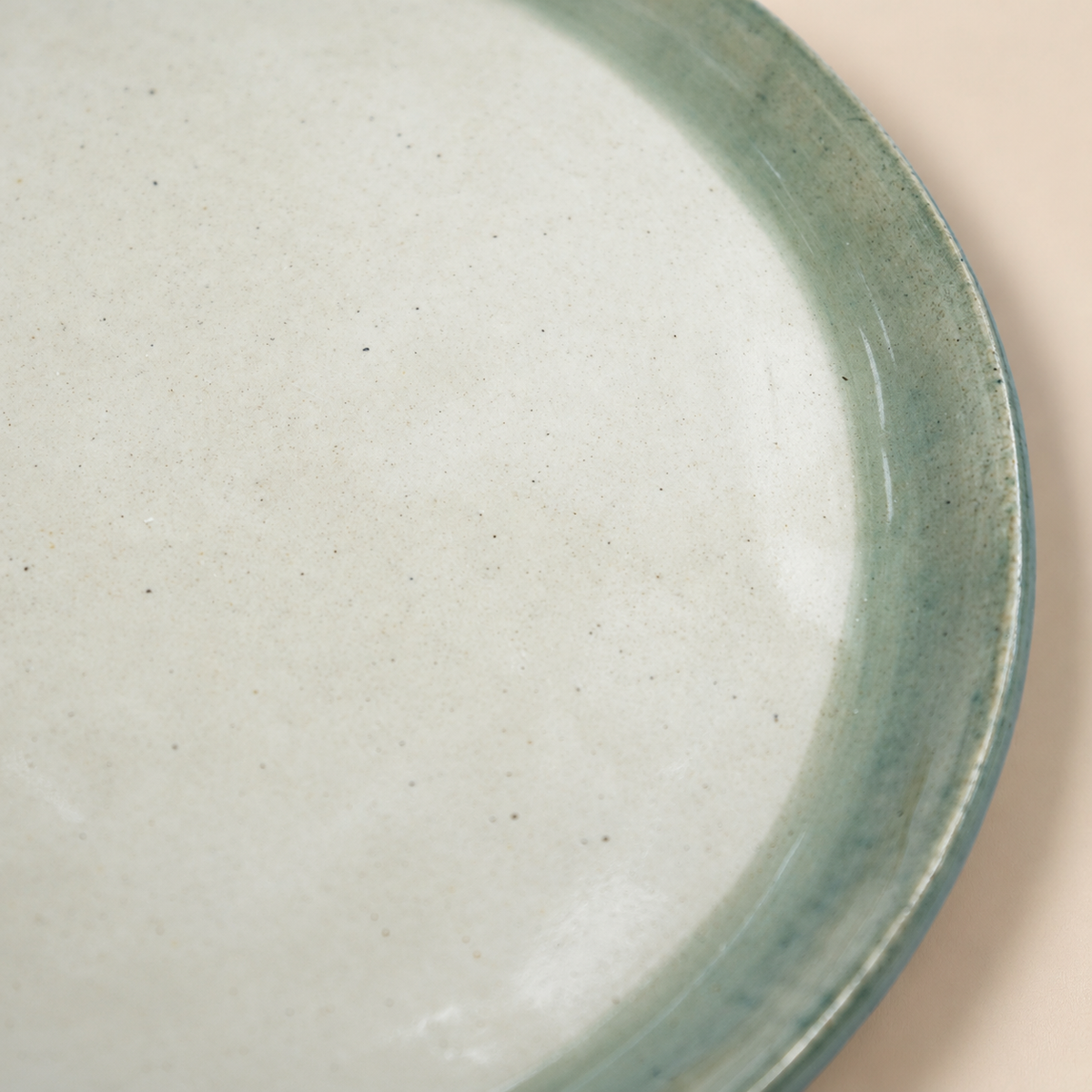 Petal Plate - Green & Ivory