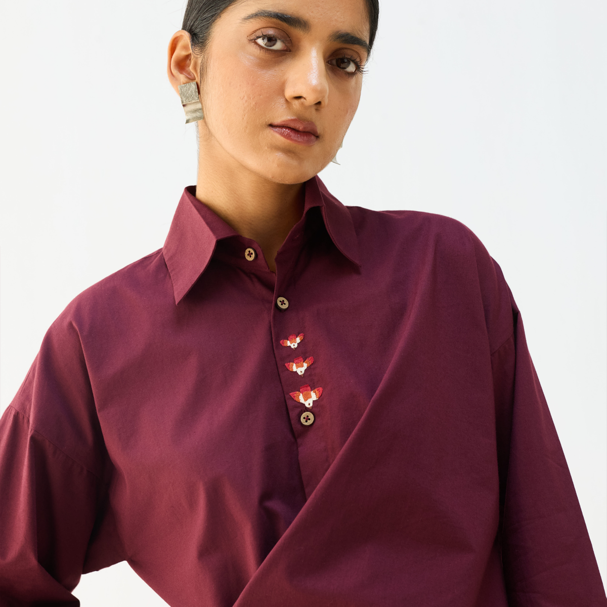 Stillness Organic Cotton Wrap Shirt