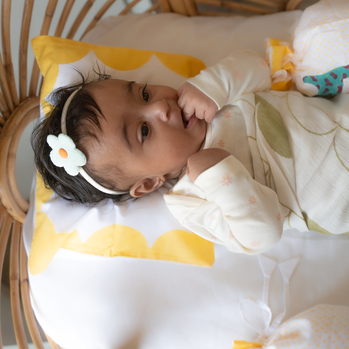 Organic Muslin Baby Swaddle - Circus Half Moon