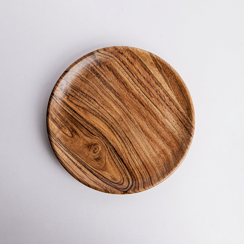 Acacia Wood Dinner Plates | Brown | Set of 3