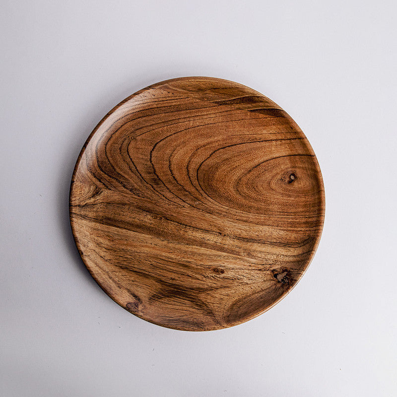 Acacia Wood Serving Plates | Large | Brown | Set of 2