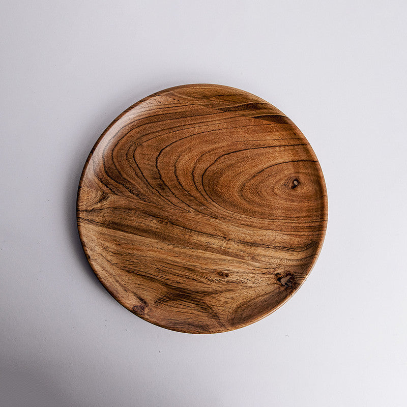 Mango Wood Serving Plates | Large | Brown | Set of 4