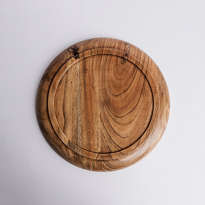 Mango Wood Serving Plates | Large | Brown | Set of 4